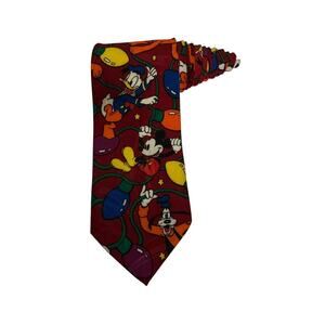 Disney Mickey Inc Balancine Mickey Donald Duck Goofy Christmas Lights Necktie